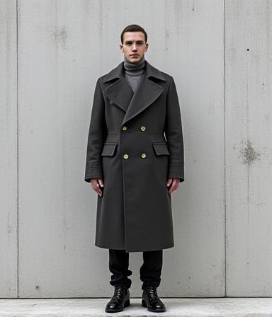 Cappotto strutturato con bottoni opachi